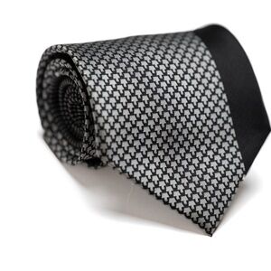 Vintage Fratello‎ Black and Gray Designer Necktie, EUC